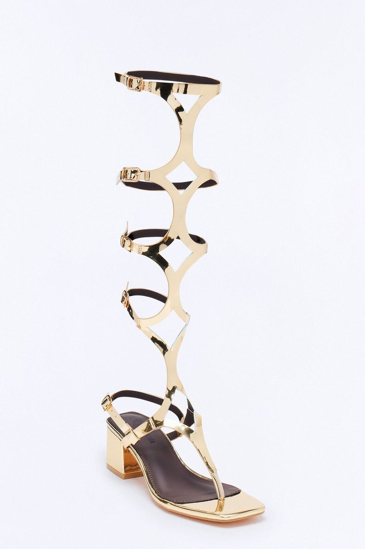 Maisha Gladiator Thong Heels - Gold