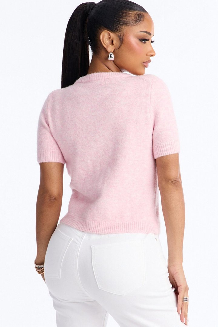 Sunday Brunch Sweater Top - Light Pink