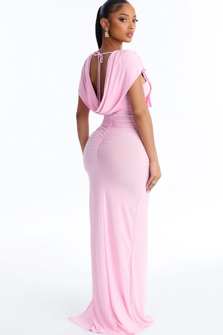Wynn Draped Maxi Dress - Light Pink