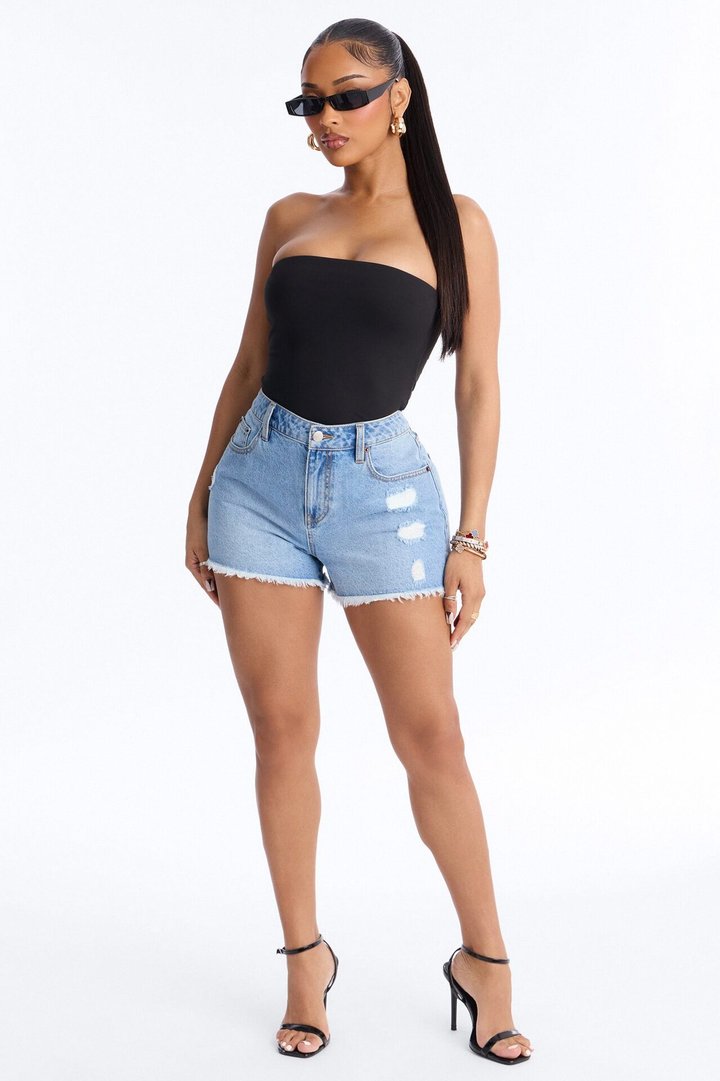 Nantucket Cut Off Ripped Denim Shorts - Light Wash