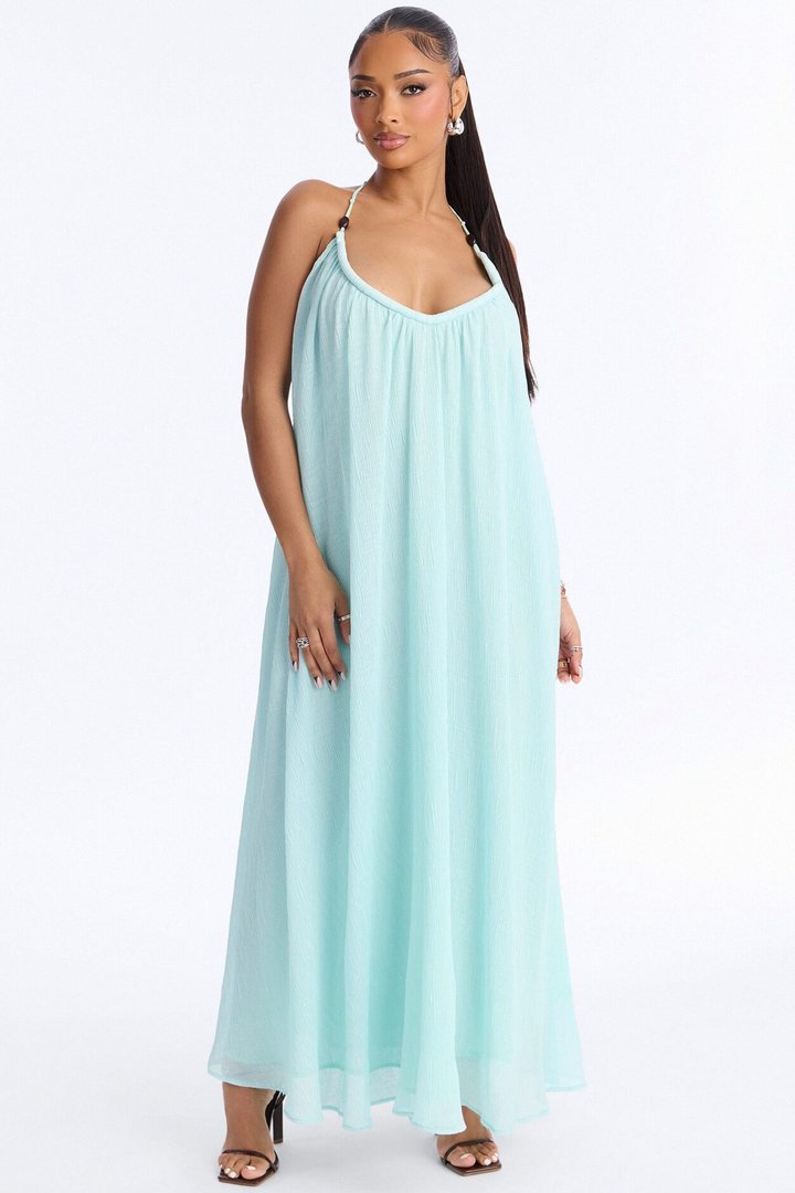 Tori Textured Maxi Dress - Blue