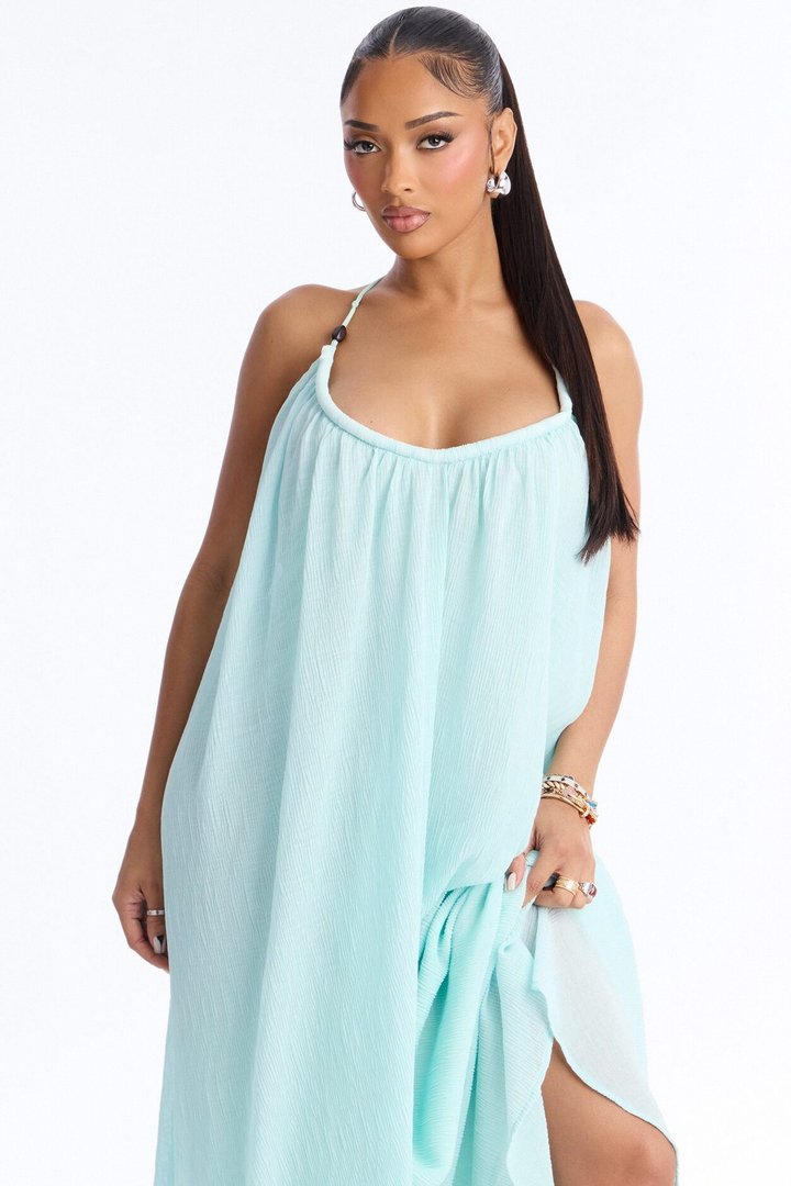 Tori Textured Maxi Dress - Blue