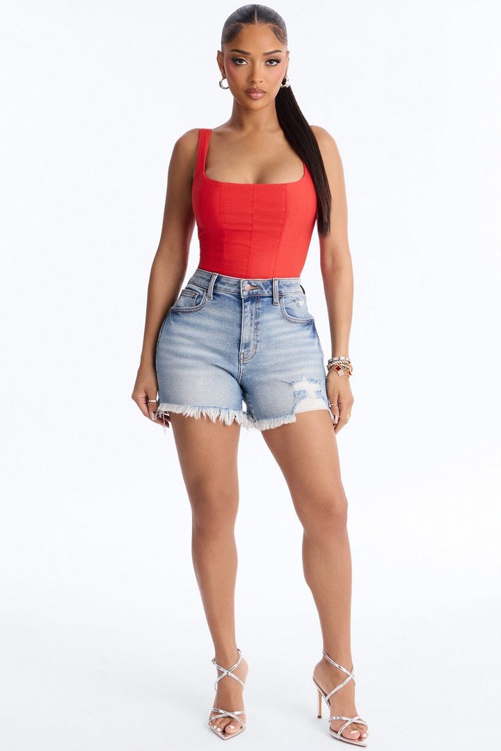 Classic Babe Smocked Tank Top - Red