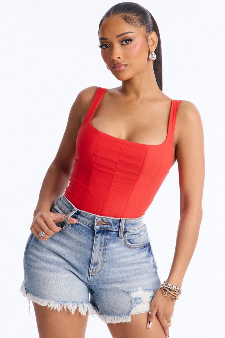 Classic Babe Smocked Tank Top - Red