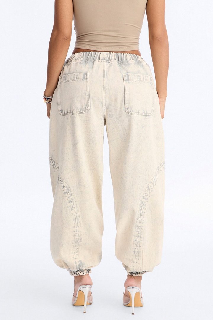 Alicia Washed Jogger Twill Pant - Stone