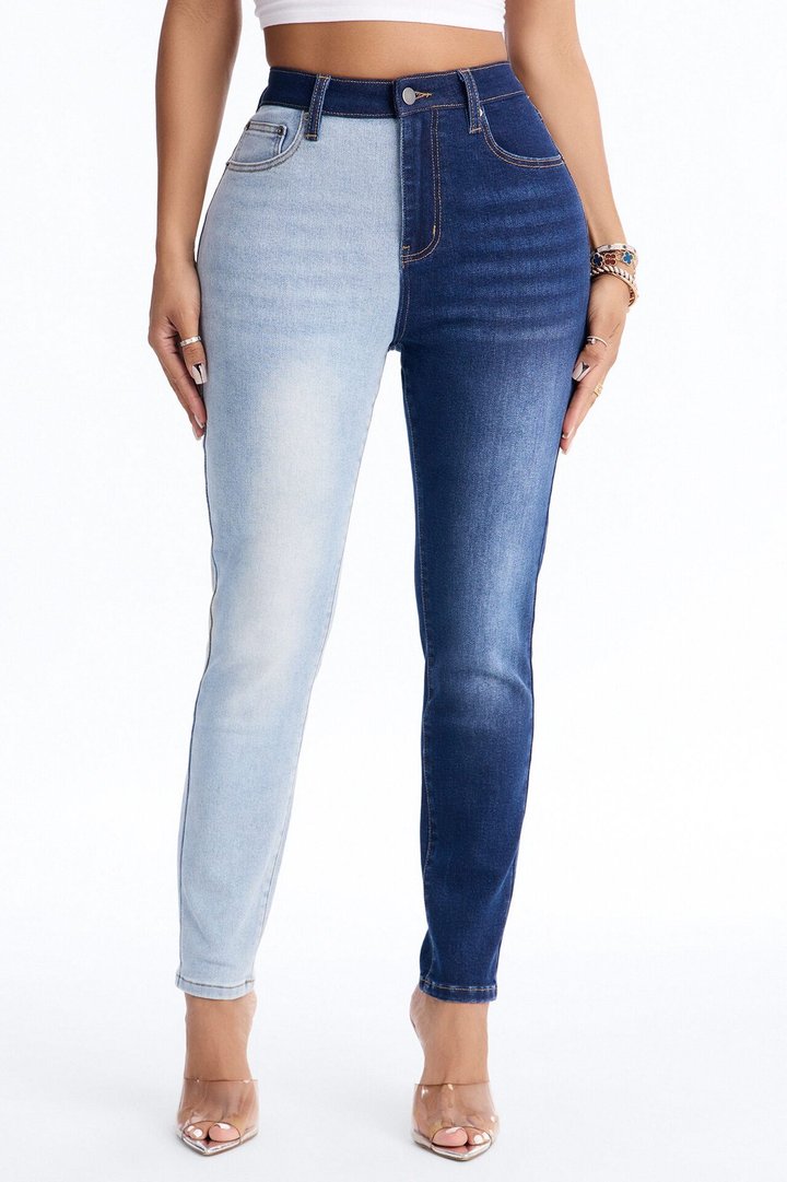 Second Guessing Stretch Skinny Jeans - Dark/Combo