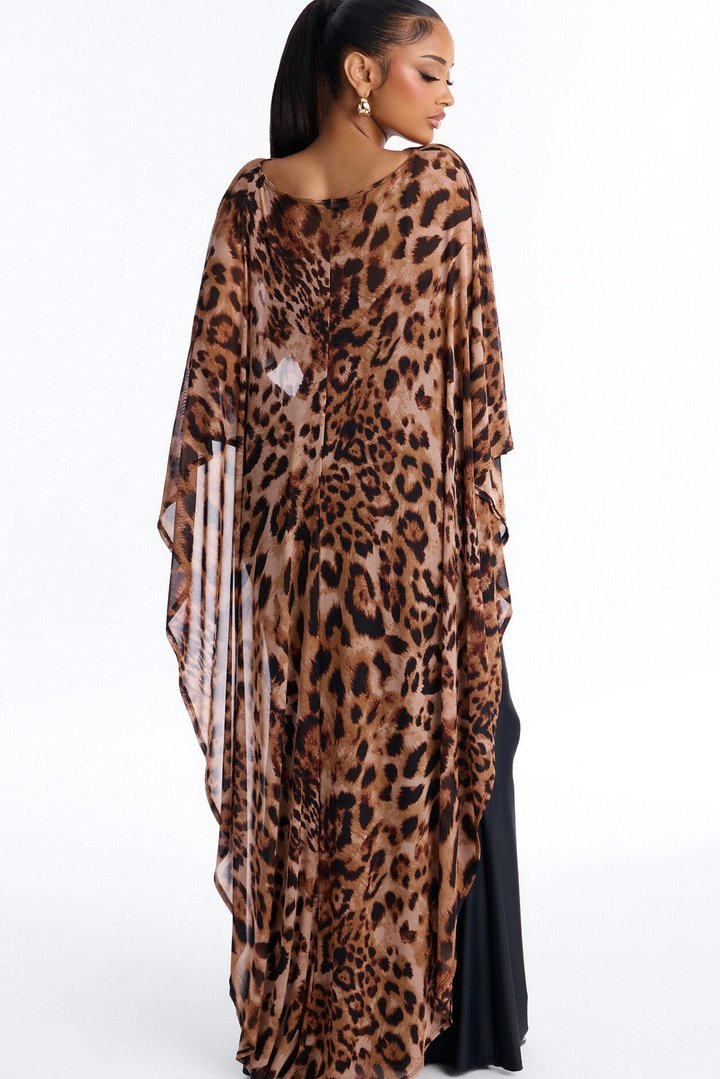 Sweet Confidence Cape Maxi Dress - Black/combo