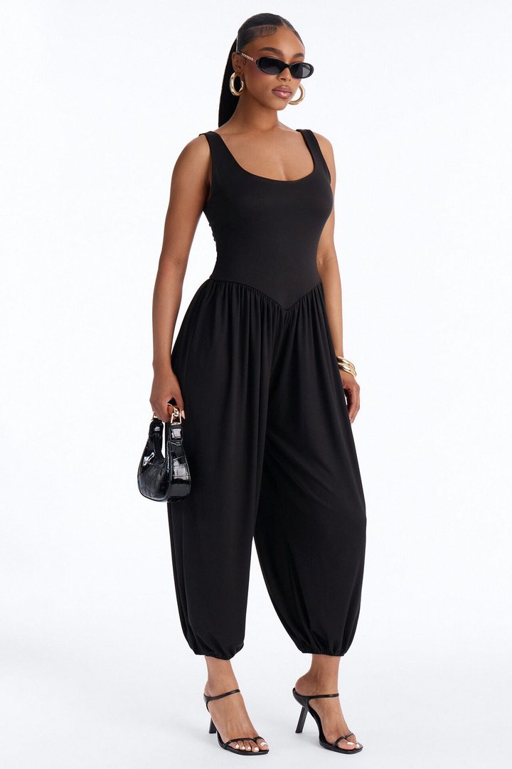 Brenna Balloon Leg Jumpsuit - Black