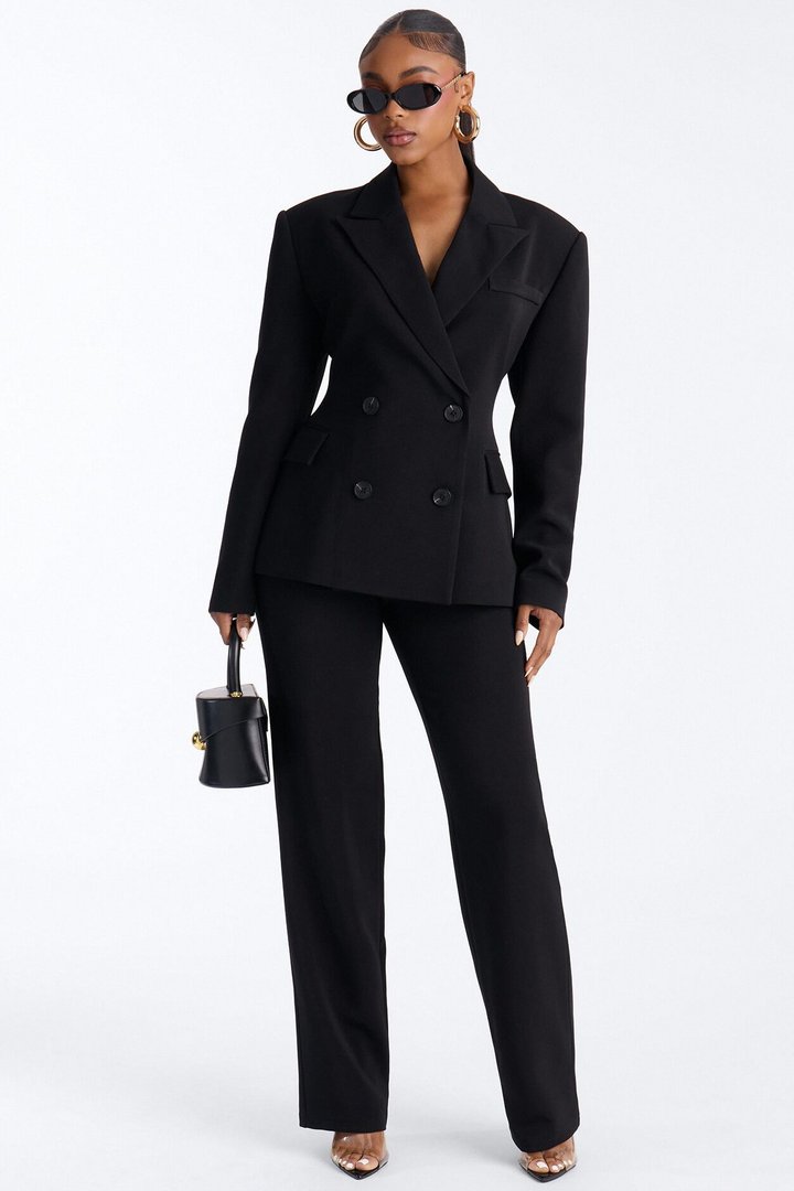 Empire Essentials Double Breasted Blazer - Black