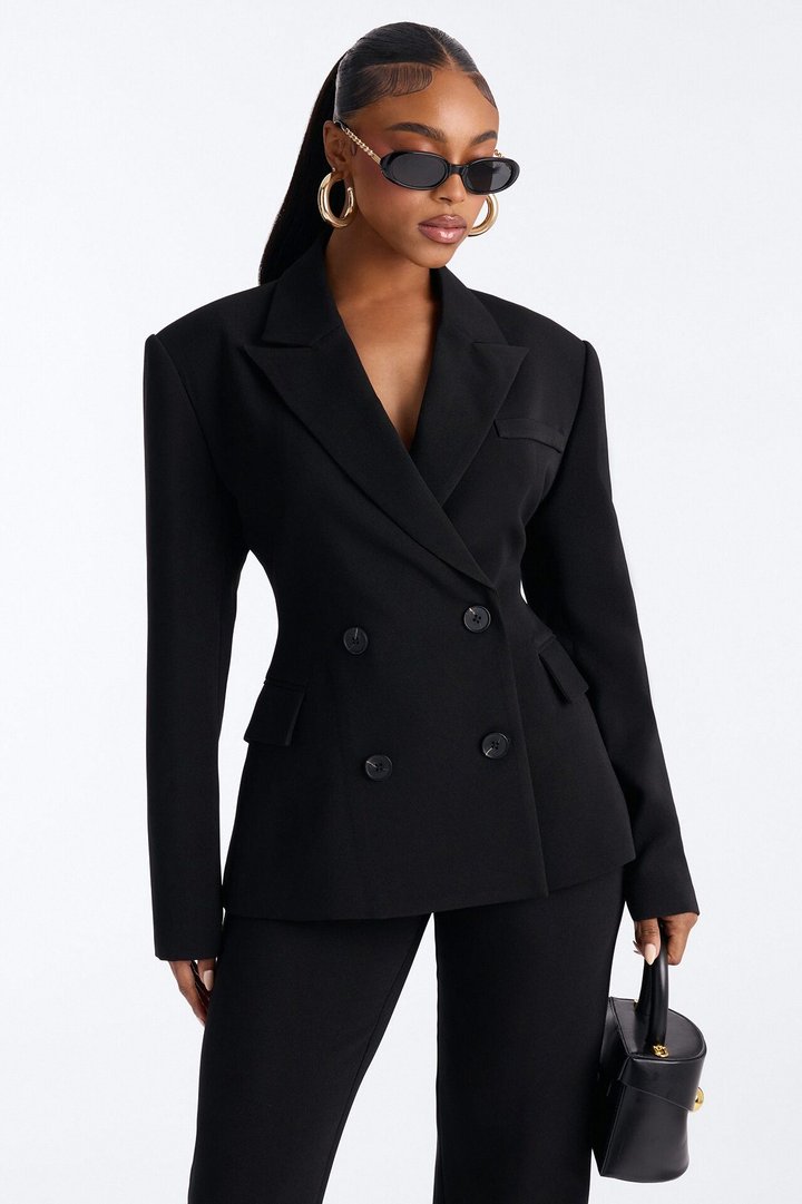 Empire Essentials Double Breasted Blazer - Black