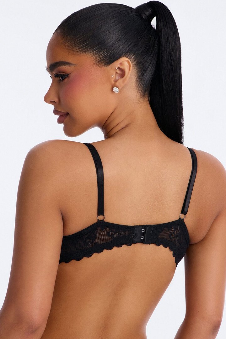 Pure Form Lace Push Up Bra - Black