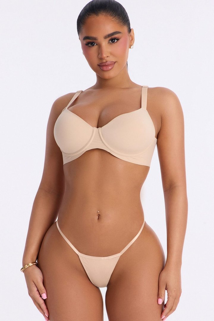 Smooth Like That Lightly Lined Scuba Demi Bra - Nude