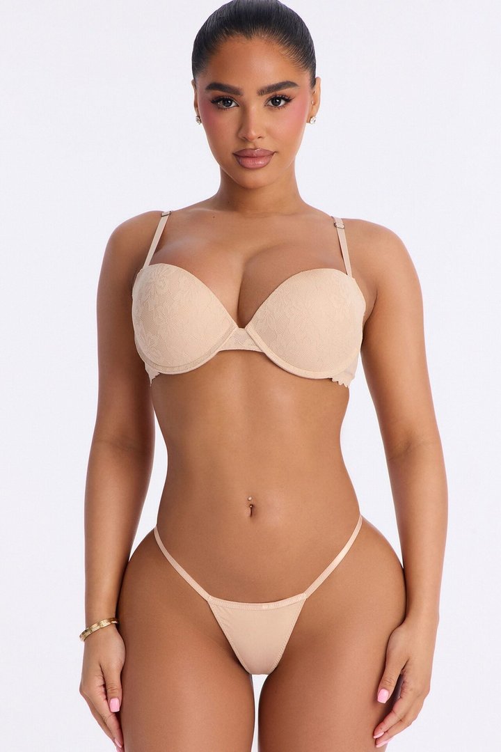 Pure Form Lace Push Up Bra - Nude