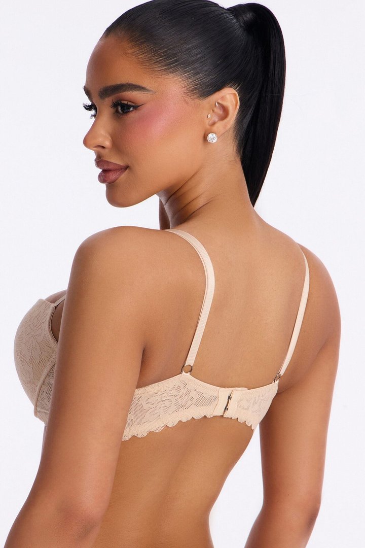 Pure Form Lace Push Up Bra - Nude