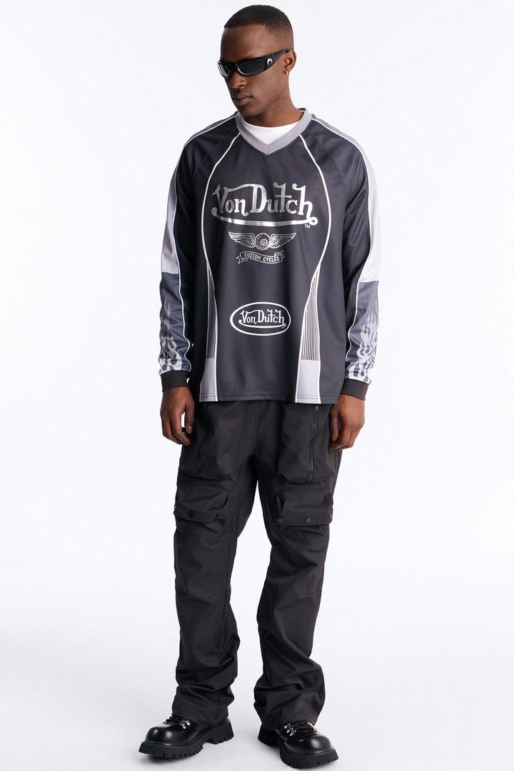 Von Dutch Chrome Flame Jersey - Black