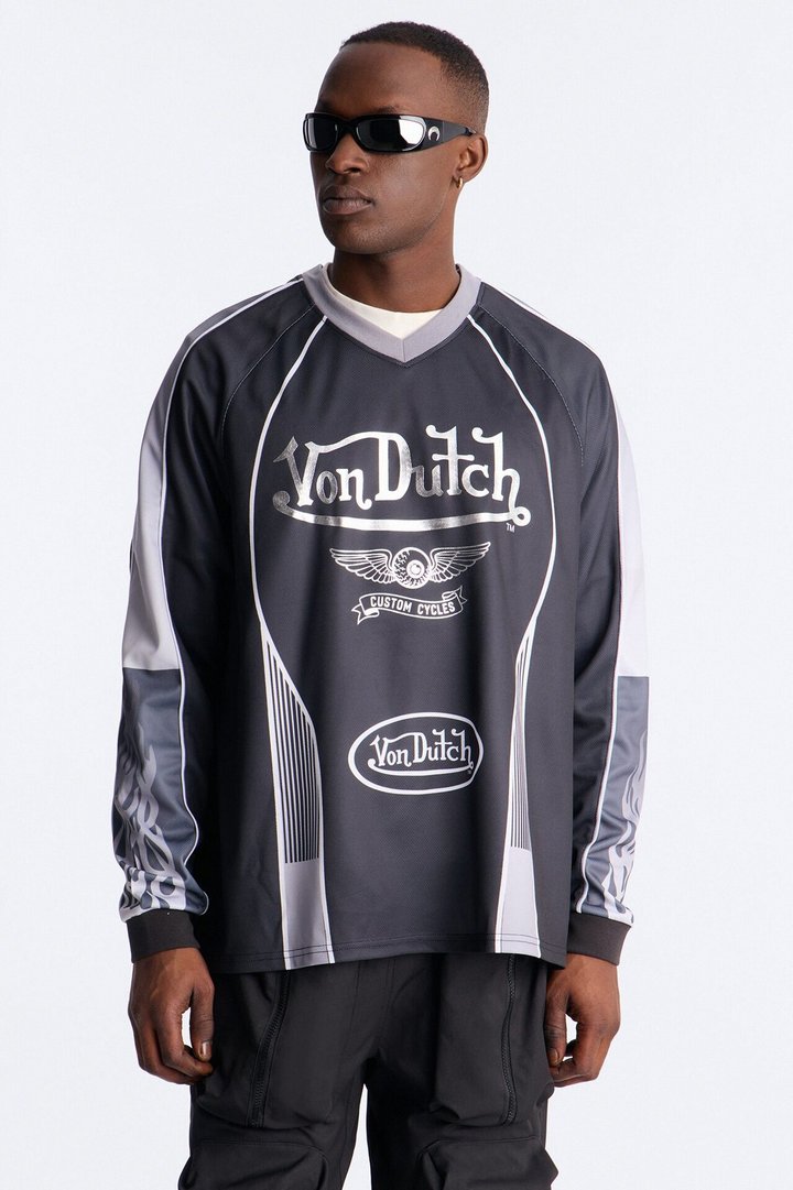 Von Dutch Chrome Flame Jersey - Black