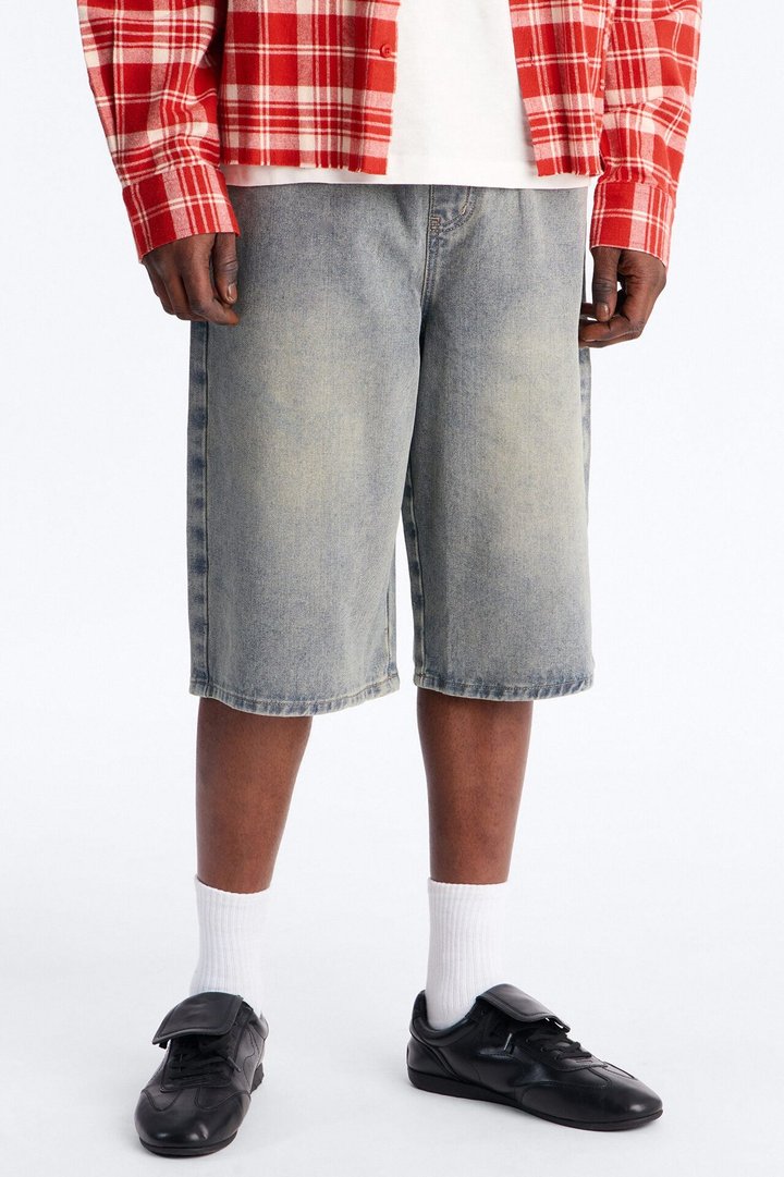 Baggy E Waist Hangtime Denim Short - Vintage Wash