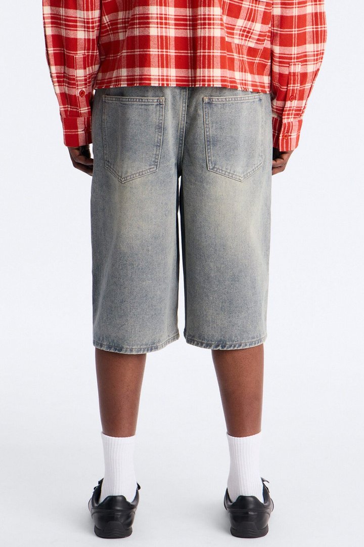Baggy E Waist Hangtime Denim Short - Vintage Wash