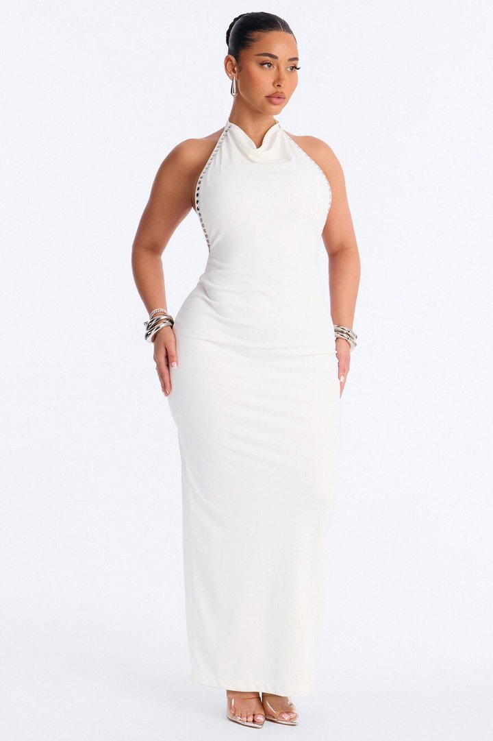 It Girl Energy Grommet Maxi Dress - White