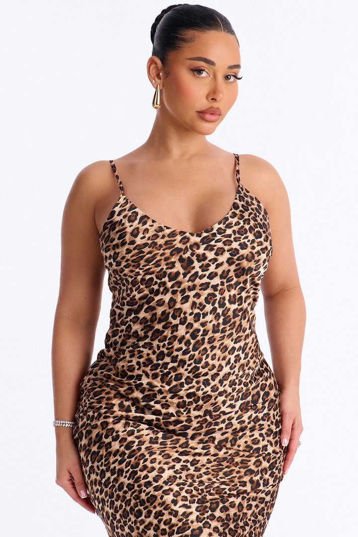 Thalia Leopard Midi Dress - Leopard