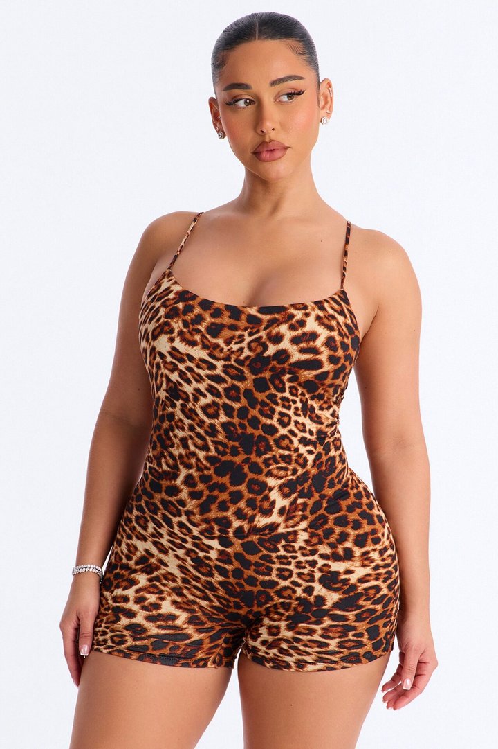 Hot Minute Leopard Romper - Leopard