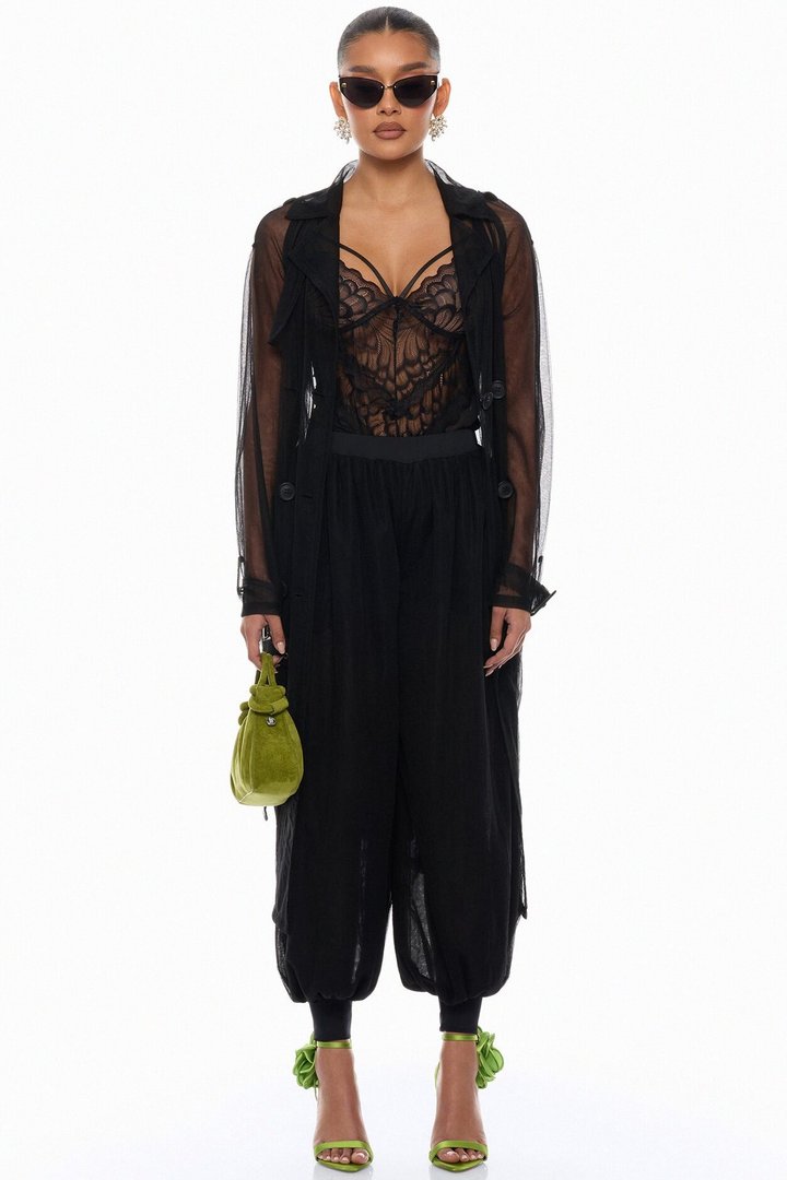 Karlee Tulle Balloon Pant - Black