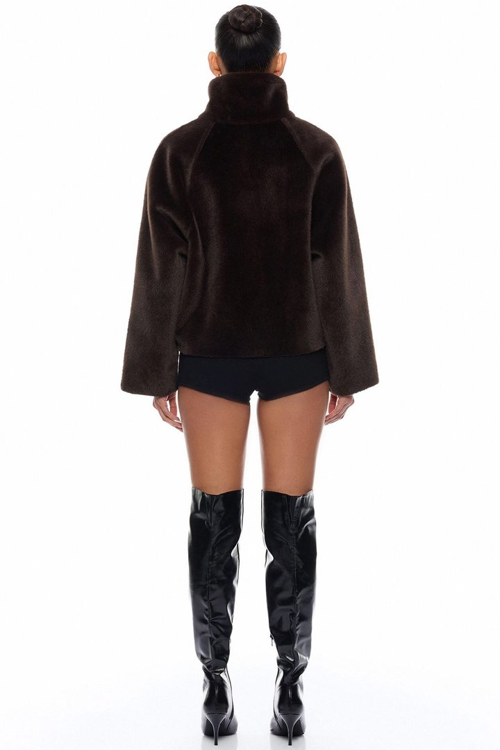Fallon Reversible Faux Leather Jacket - Black/Brown