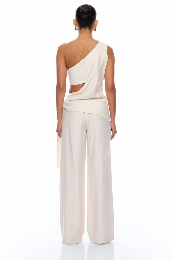 Off Script Draped Pant Set - Taupe