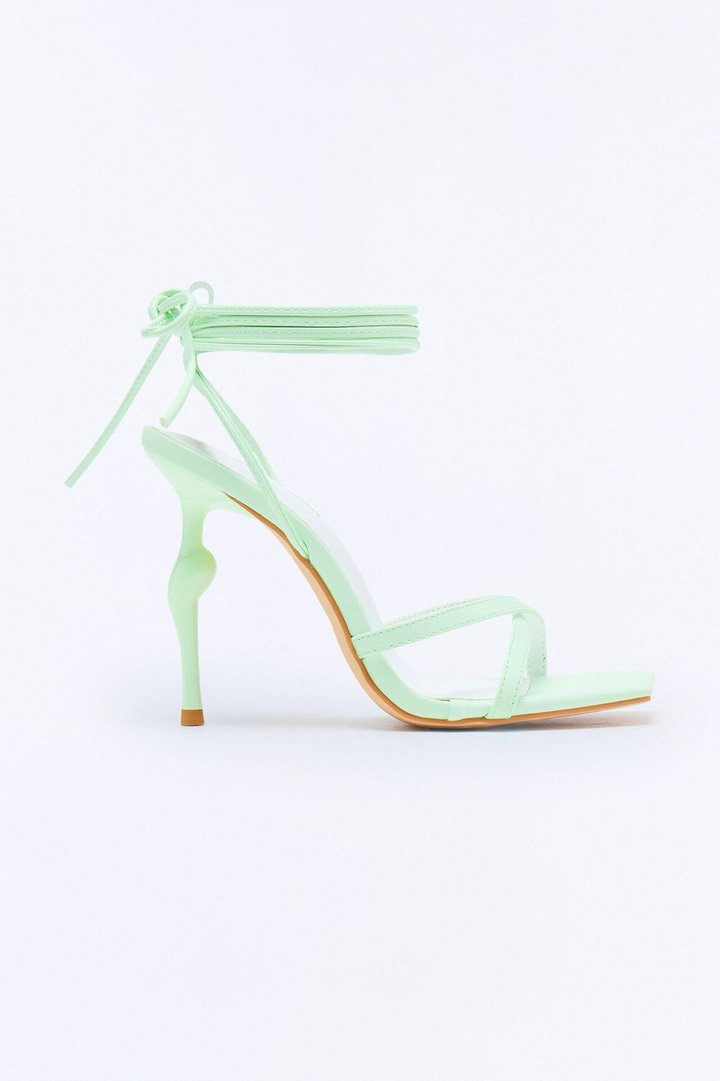 Femma Wrap Up Stiletto Heels - Green