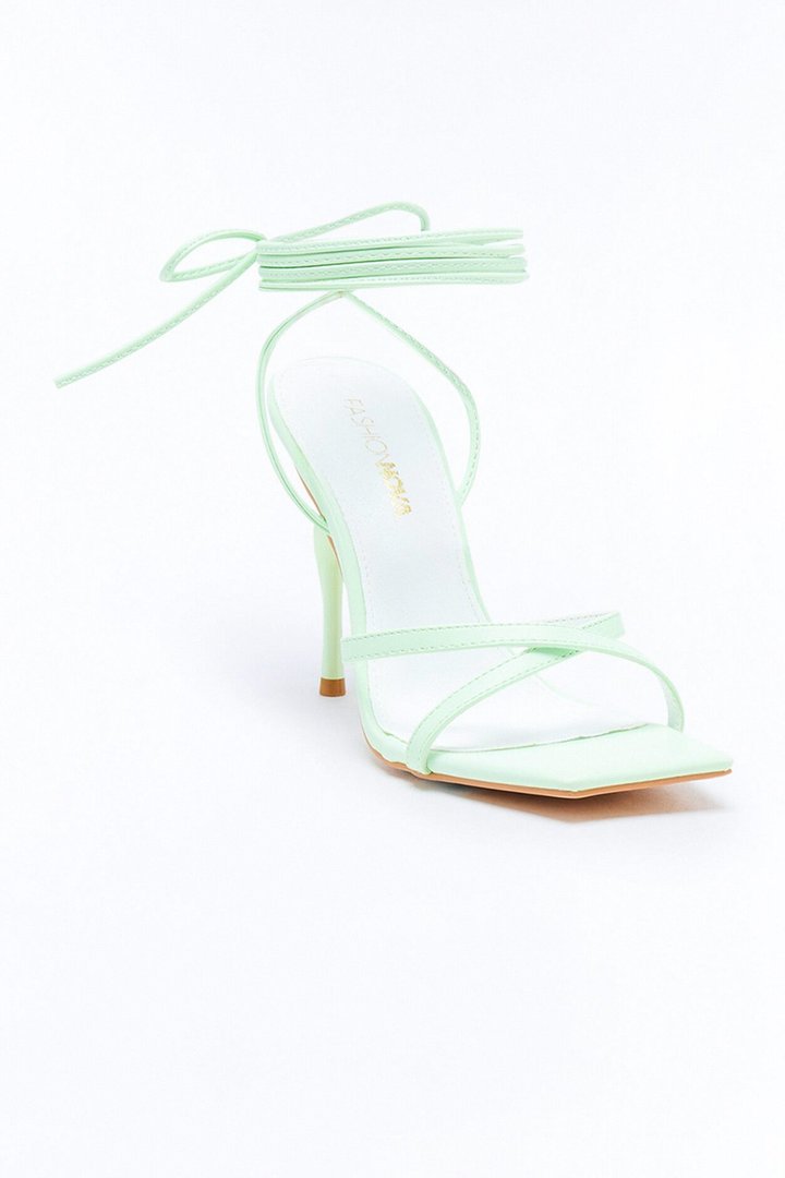 Femma Wrap Up Stiletto Heels - Green