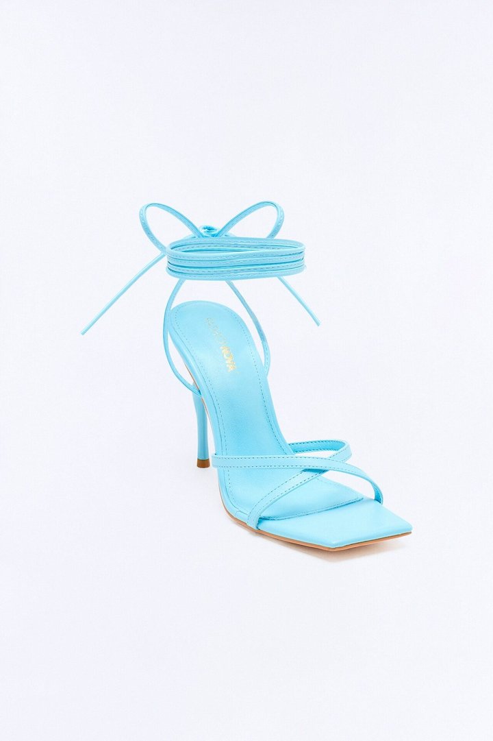 Femma Wrap Up Stiletto Heels - Turquoise
