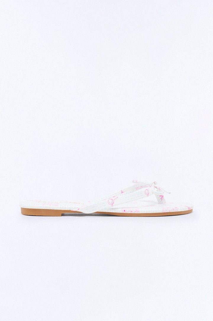 Taytay Bow Flip Flops - White/combo