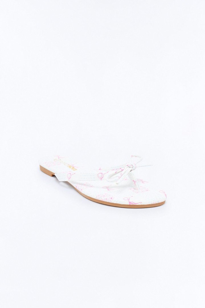 Taytay Bow Flip Flops - White/combo