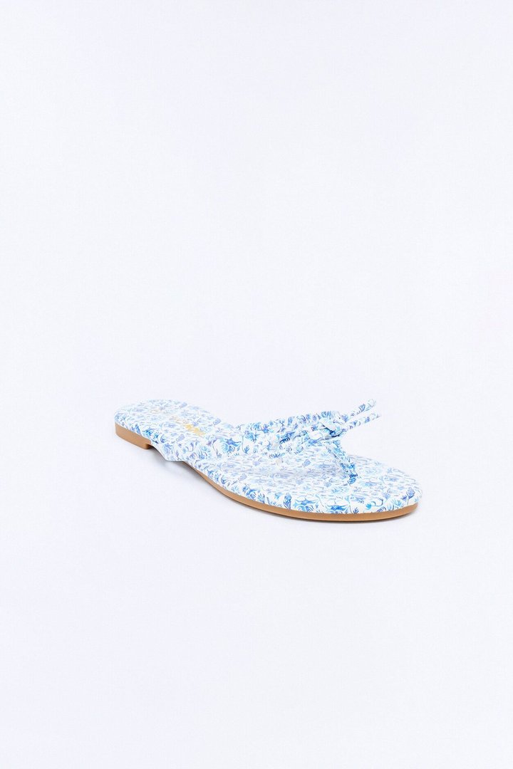Taytay Bow Flip Flops - Blue/combo