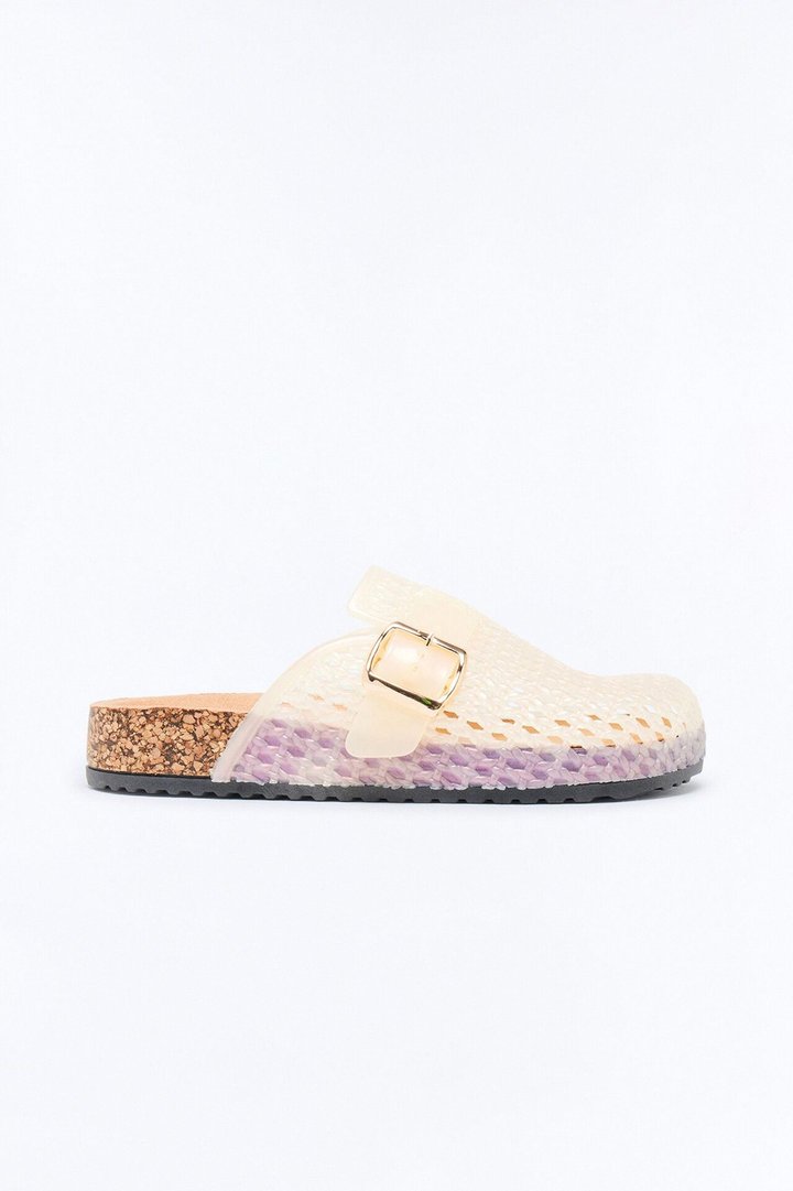 Boba Buckle Jelly Slides - Natural