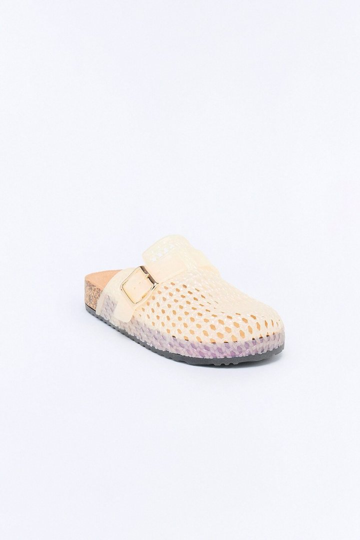 Boba Buckle Jelly Slides - Natural