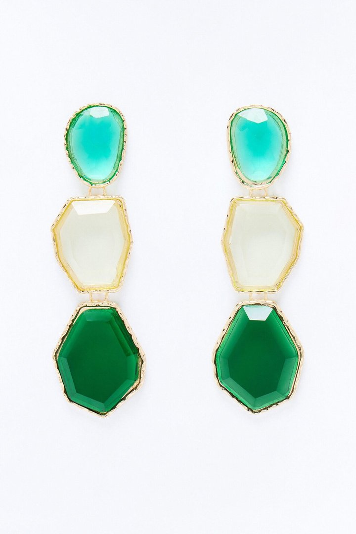 Back In Paradise Earrings - Green/combo