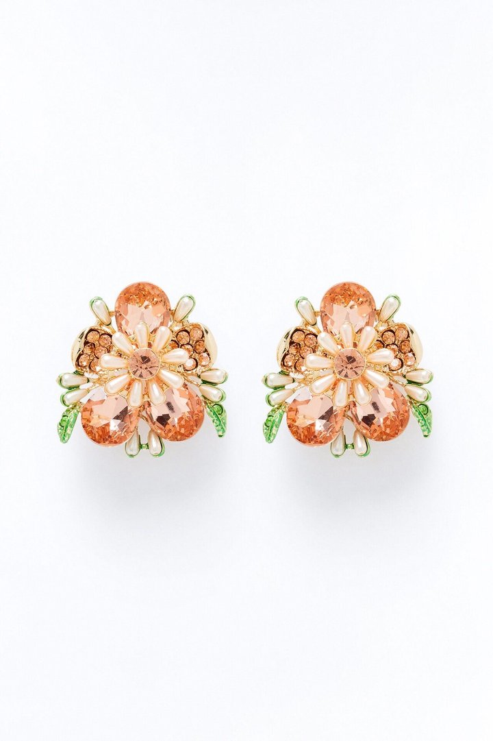 Cherie Amour Floral Earrings - Pink/combo