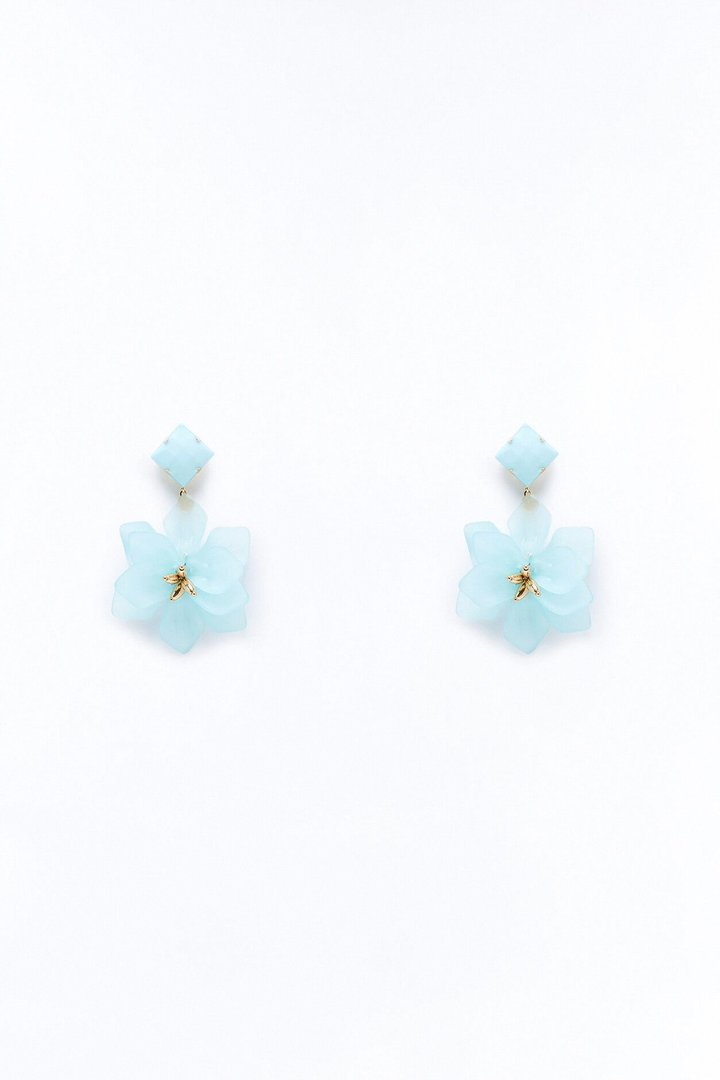 Maribelle Floral Drop Earrings - Blue