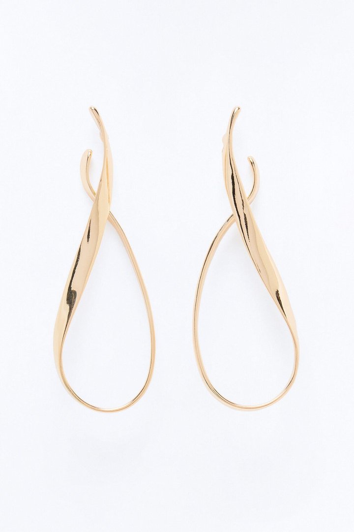Twirl Abstract Earrings - Gold