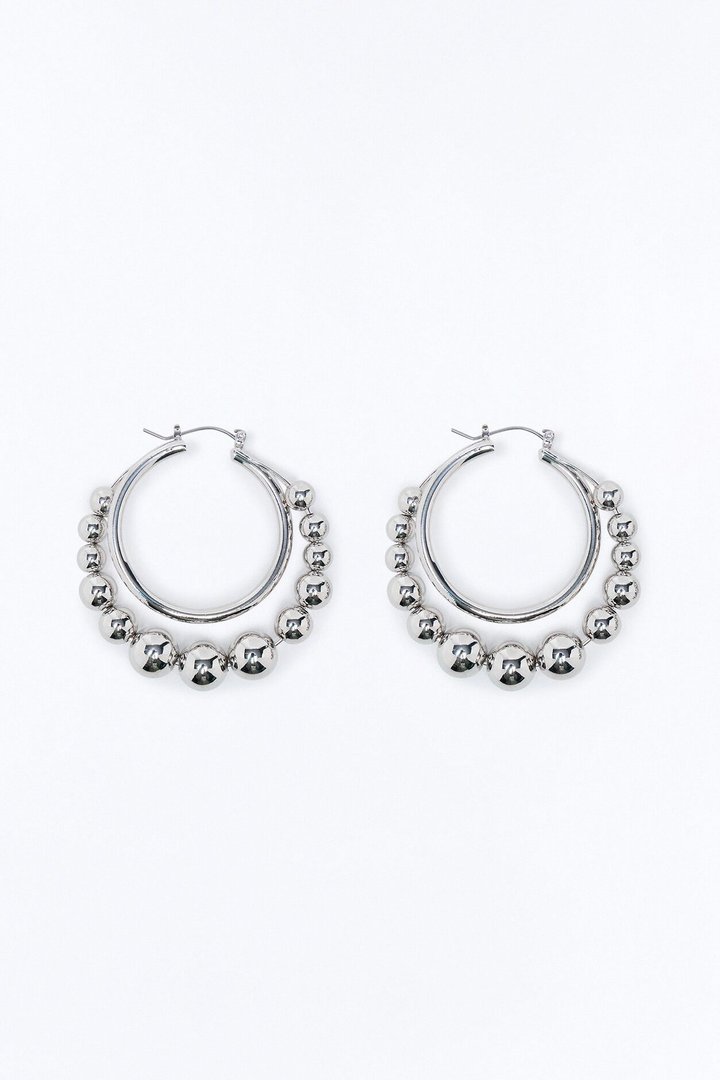 Misty Bubble Hoop Earrings - Silver