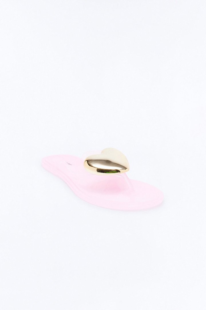 Jenna Heart Flip Flops - Pink