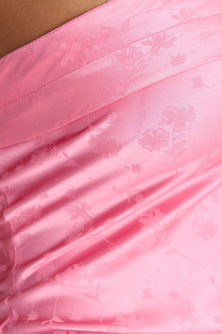 Estella Strapless Satin Mini Dress - Pink