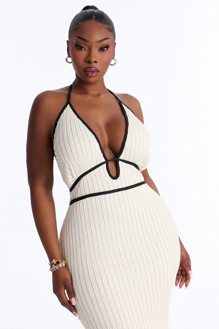Sunlit Bliss Textured Maxi Dress - Off White