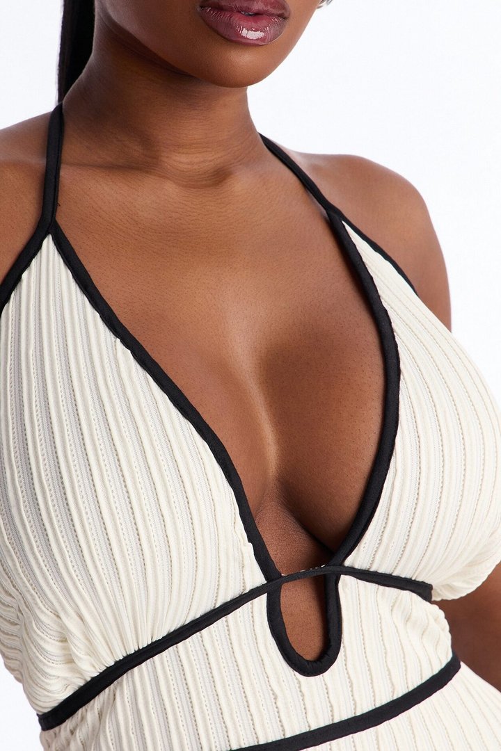 Sunlit Bliss Textured Maxi Dress - Off White