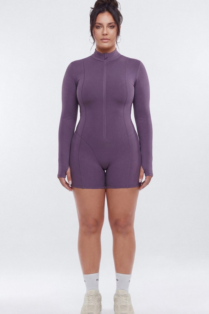 CloudForm™ 5″ Long Sleeve Active Romper - Iris