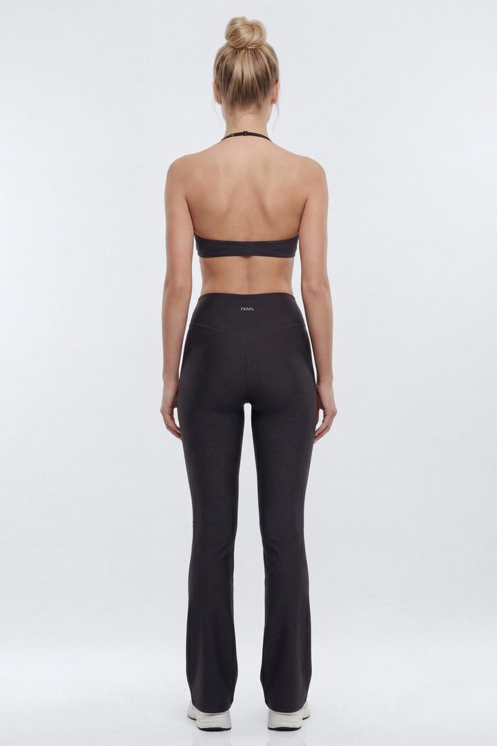 AirSculpt™ 32″ Cross Front Mid Rise Flare Legging - Black