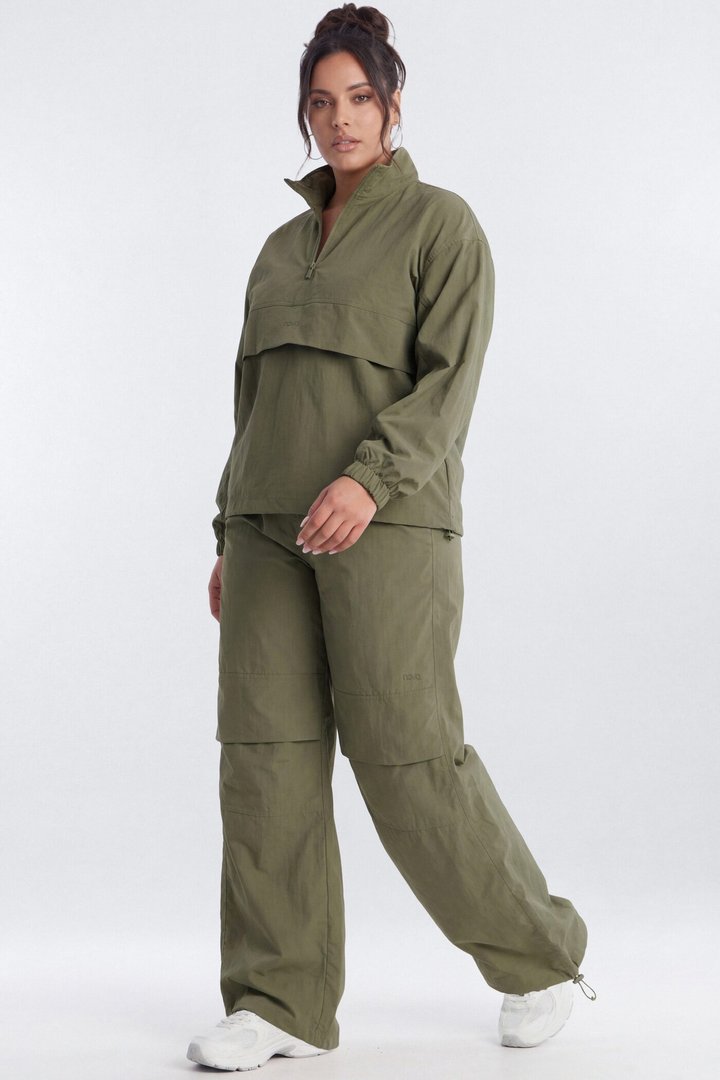 CoreNylon Mock Neck Half Zip Track Jacket - Moss