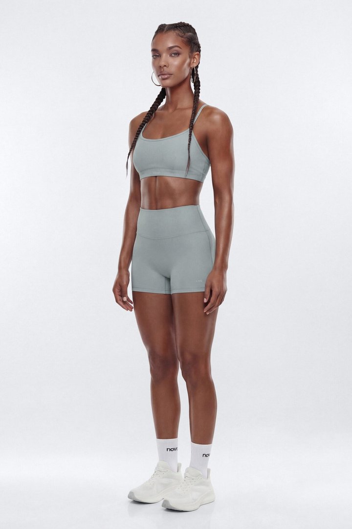 AirSculpt™ 3″ Mid Rise Biker Short - Steel