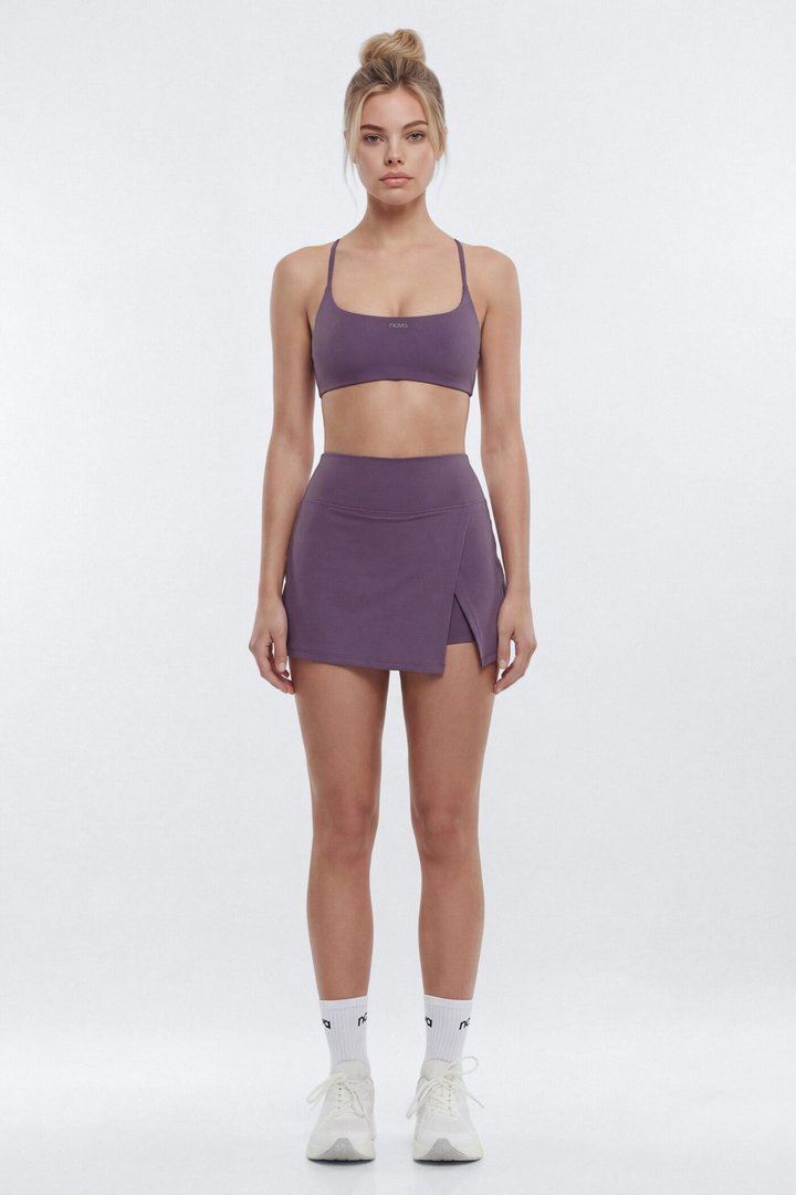 CloudForm™ Front Wrap Sports Mini Skort - Iris